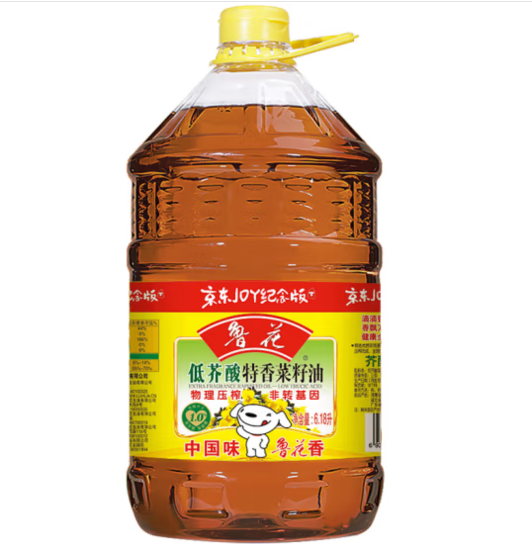 鲁花 6.18L 食用油 食用油 低芥酸特香菜籽油 6.18L 物理压榨